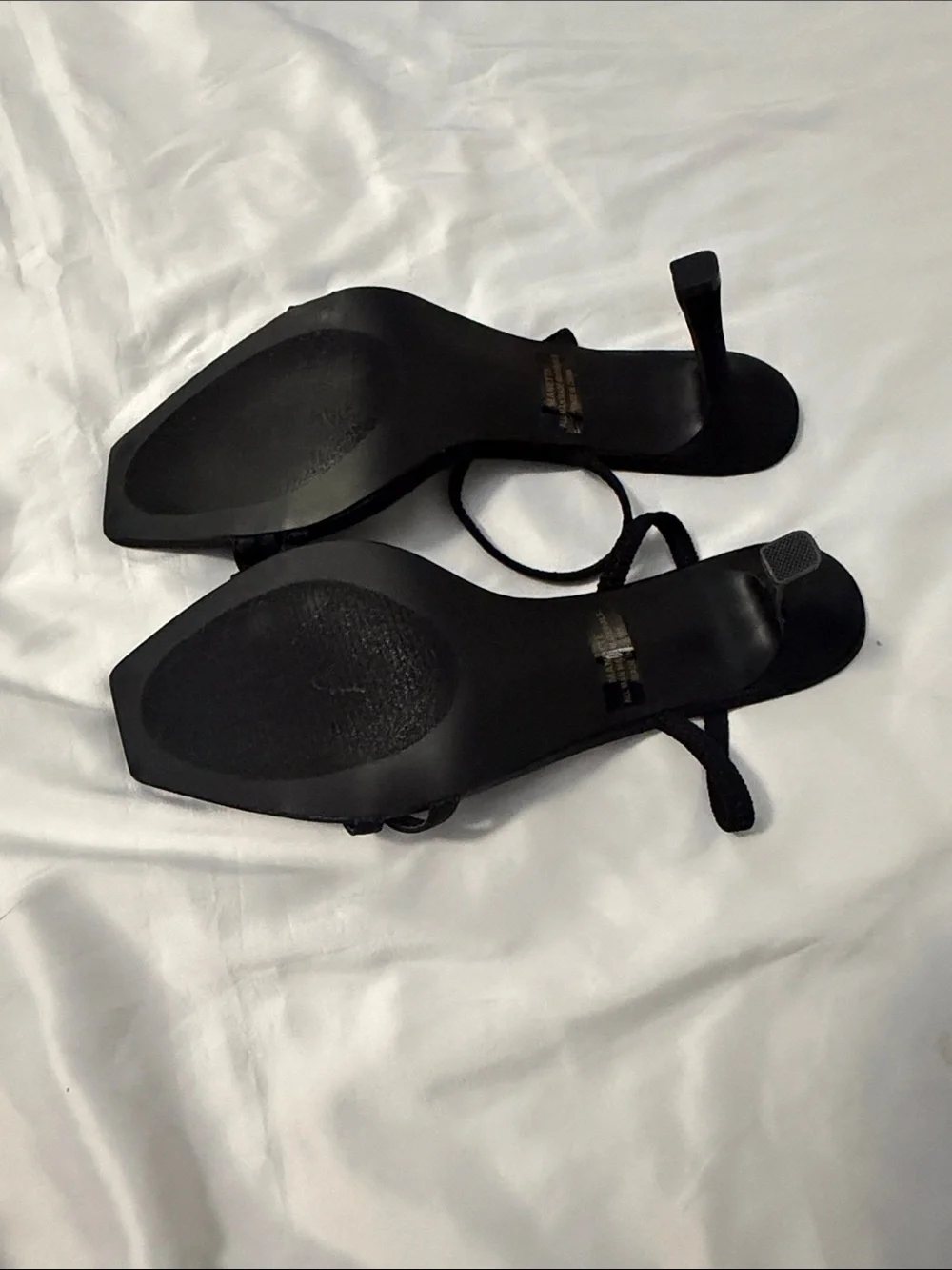 Lulu's Black Minimal Square-Toe Strappy Heels Size 10